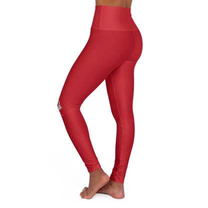 Red High Waisted Yoga Leggings